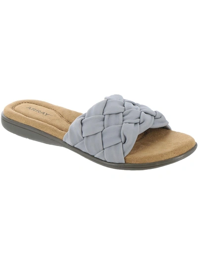 Shop Array Callisto Womens Leather Woven Slide Sandals In Grey