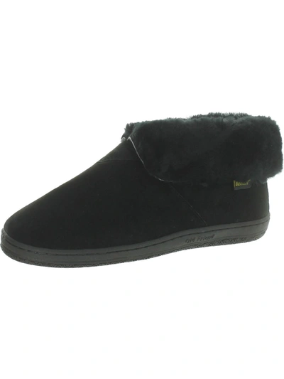 Shop Old Friend Mens Suede Ankle Bootie Slippers In Black