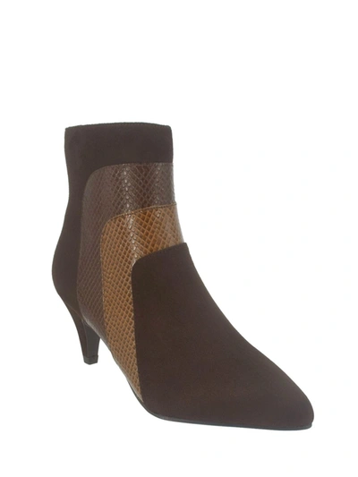 Impo Eila Womens Faux Suede Ankle Booties In Brown