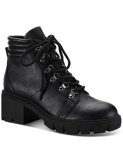 Sun + Stone Ruthee Womens Faux Leather Round Toe Ankle Boots In Multi