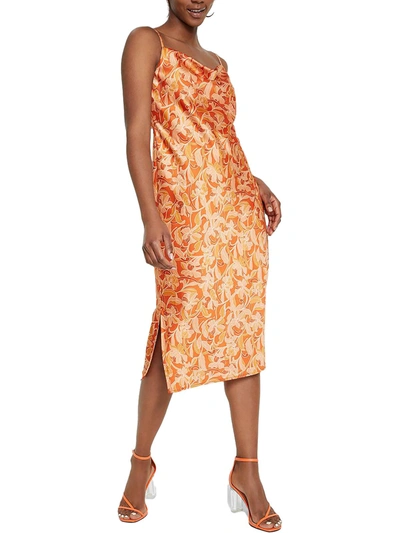 Shop Bar Iii Womens Floral Calf Slip Dress In Multi