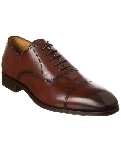 Shop Antonio Maurizi Cap Toe Leather Oxford In Brown