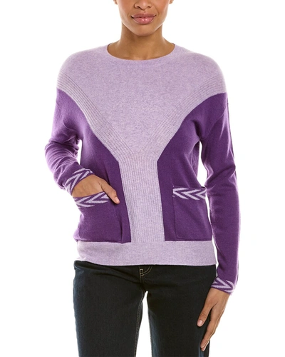 Shop Kier + J Crewneck Cashmere Pullover In Purple