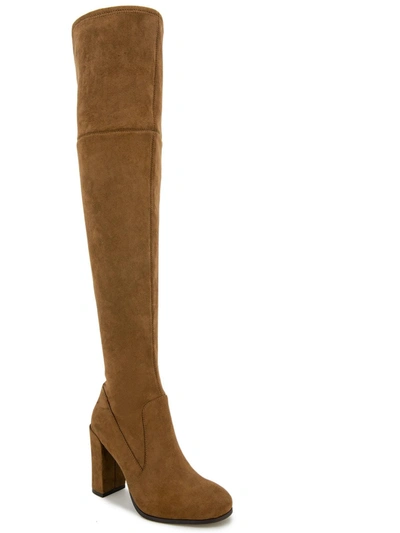 Shop Kenneth Cole New York Justin Otk Womens Microsuede Tall Over-the-knee Boots In Brown