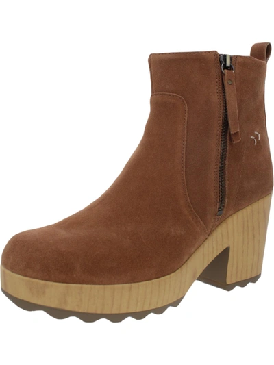 Shop Dr. Scholl's Shoes Win Over Womens Leather Platform Ankle Boots In Gold