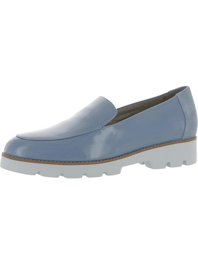 Shop Vionic Kensley Womens Patent Leather Slip On Loafers In Blue