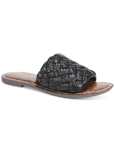 Shop Sam Edelman Griffin Womens Padded Insole Leather Slide Sandals In Black