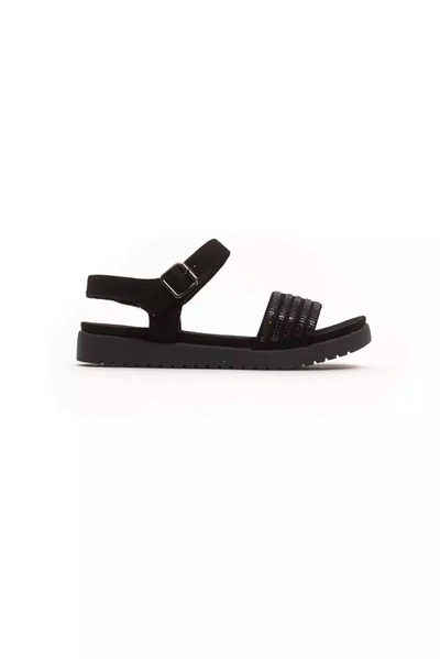 Shop Peche Originel Textile Lining Material Women's Sandal In Black