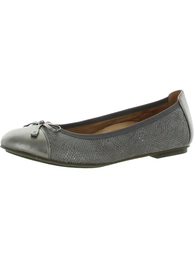 Shop Vionic Minna Womens Leather Ballet Flats In Grey