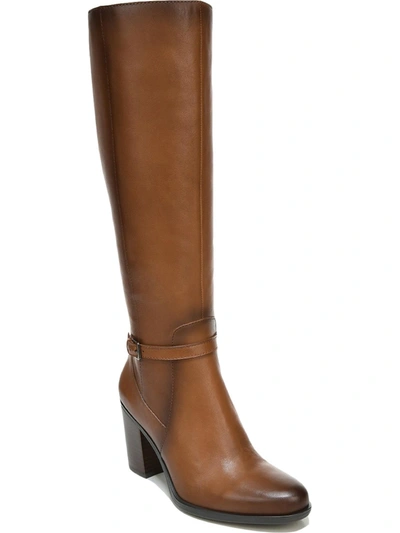 Shop Naturalizer Kalina Womens Leather Block Heel Knee-high Boots In Brown