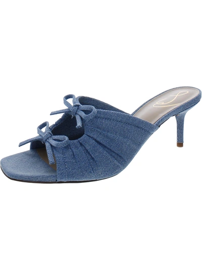 Shop Sam Edelman Pia Womens Slip-on Heels In Blue