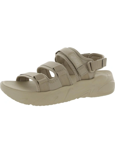 Shop Asics Bondal Womens Faux Leather Open Toe Platform Sandals In Grey