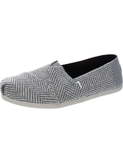 Shop Toms Alpargata Womens Herringbone Slip-on Loafers In Grey