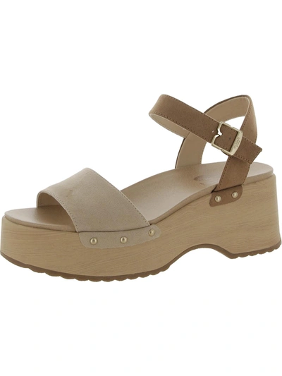 Shop Dr. Scholl's Shoes Dublin Womens Patent Leather Ankle Strap Platform Sandals In Multi