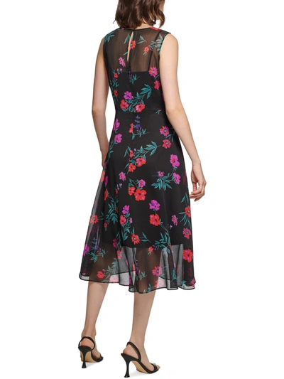 Shop Calvin Klein Womens Surplice Midi Fit & Flare Dress In Multi