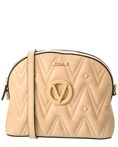 Shop Valentino By Mario Valentino Diana Diamond Leather Crossbody In Beige