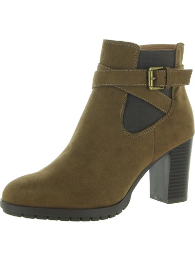 Shop Style & Co Laleen Womens Leather Ankle Ankle Boots In Green
