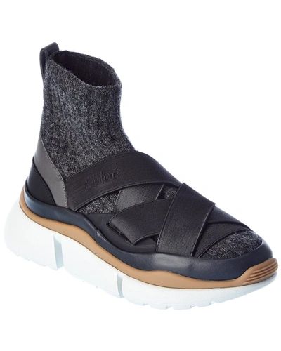 Shop Chloé Chloe Sonnie Sock Sneaker In Grey