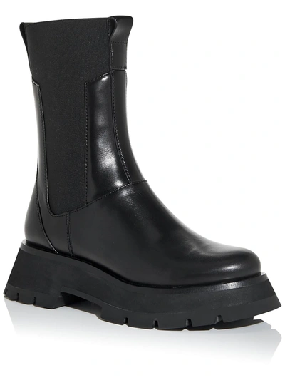 Shop 3.1 Phillip Lim / フィリップ リム Kate Lug Sole Combat Boot Womens Leather Lug Sole Mid-calf Boots In Black