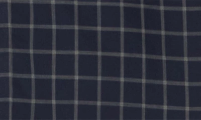 Shop Lorenzo Uomo Trim Fit Windowpane Cotton Dress Shirt In Indigo/ Grey