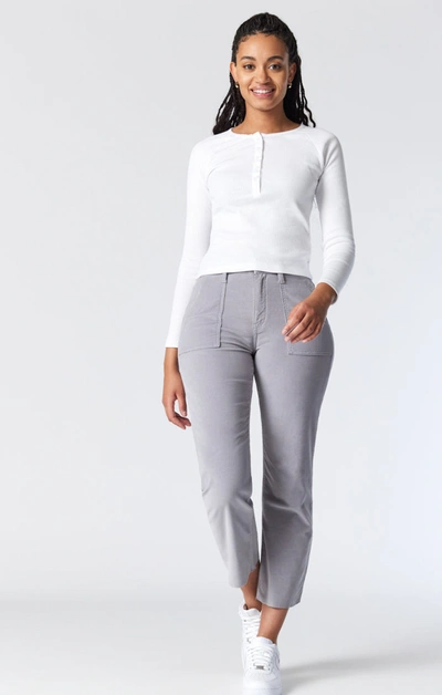 Shop Mavi Shelia High-rise Front Pocket Straight In Quarry Cord In Grey