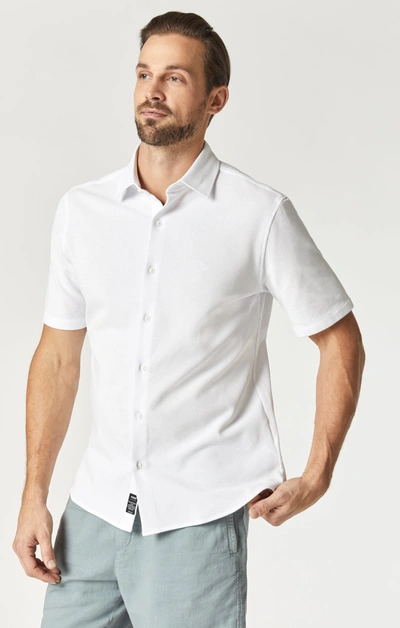 Shop Mavi Button-up Short Sleeve Shirt In Antique White