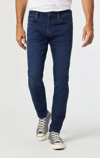 Mavi James Skinny Leg Jeans In Dark Blue Supermove In Dark Blue