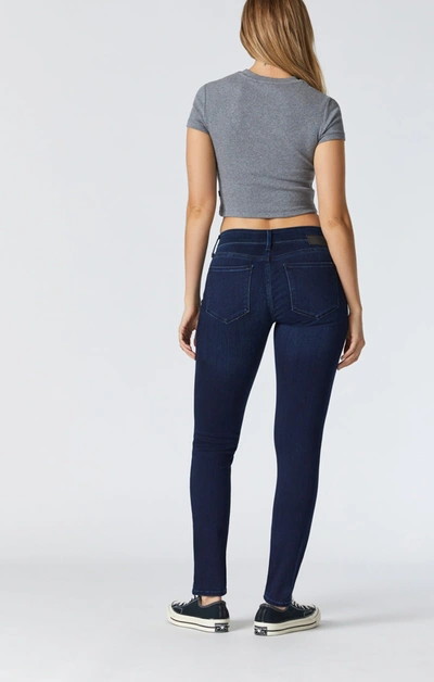 Shop Mavi Alexa Mid Rise Skinny Jeans In Dark Blue