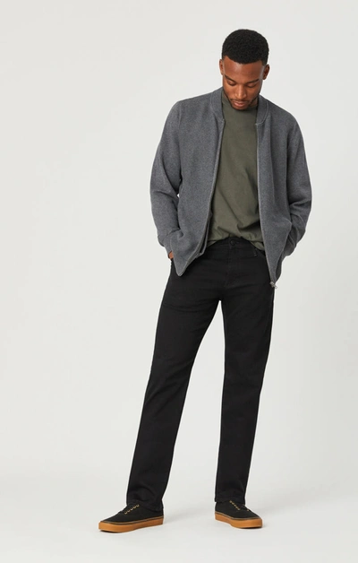 Shop Mavi Zach Straight Leg Jeans In Double Black Supermove