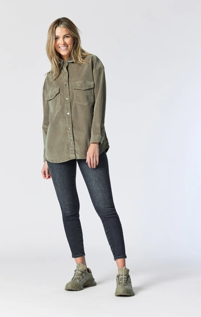 Shop Mavi Livia Oversized Denim Shirt In Beige