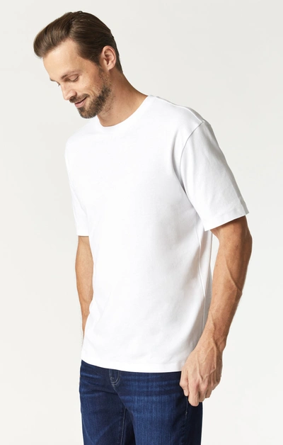 Mavi Short Sleeve Crew Neck T-shirt In Foggy Dew In White