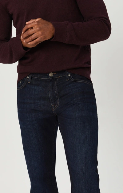 Mavi Marcus Slim Straight Jeans In Rinse Brushed Williamsburg In Dark Blue