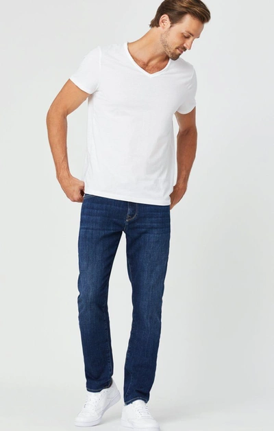 Shop Mavi Zach Straight Leg Jeans In Dark Feather Blue In Dark Blue