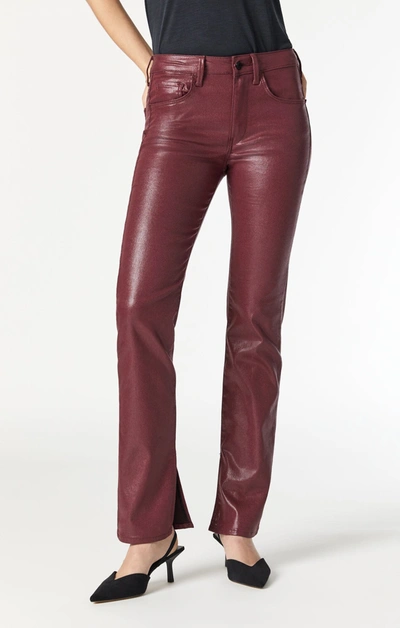 Shop Mavi Maria Slit Hem Flare In Bordo Jeather In Red