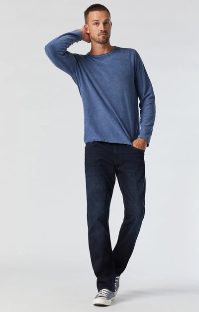 Mavi Matt Mid Rise Relaxed Straight Leg In Ink Williamsburg In Dark Blue