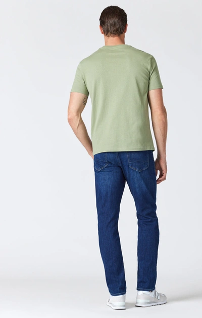 Mavi Matt Relaxed Straight Leg Jeans In Dark Brushed Feather Blue In Dark Blue