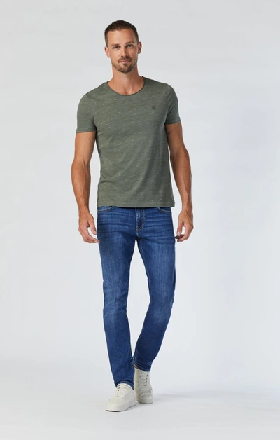 Shop Mavi Jake Slim Leg Jeans In Indigo Brushed Williamsburg In Medium Blue