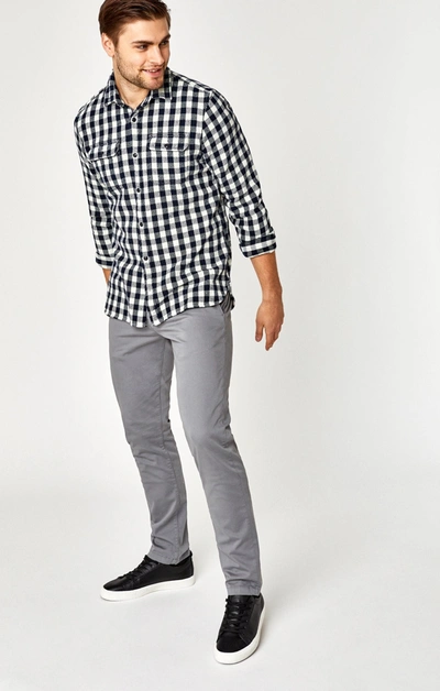 Mavi Johnny Slim Leg Chino In Shark Skin Twill In Light Grey
