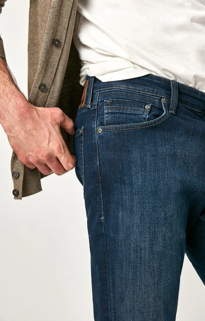 Mavi Matt Mid Rise Relaxed Straight Leg In Dark Blue