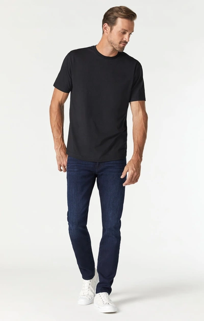 Mavi Zach Straight Leg In Deep Blue Black Tonal Williamsburg In Dark Blue