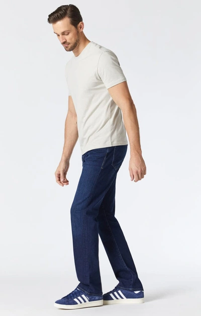 Mavi Zach Straight Leg In Deep Brushed Williamsburg In Dark Blue