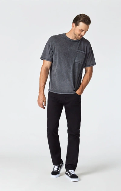 Mavi Matt Relaxed Straight Leg Jeans In Double Black Supermove In Black