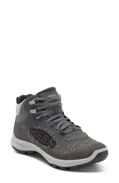 Keen Terradora Flex Waterproof Mid Hiking Boot In Magnet/ Cloud Blue