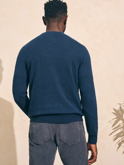Shop Faherty Jackson Crew Sweater (tall) In Navy Heather