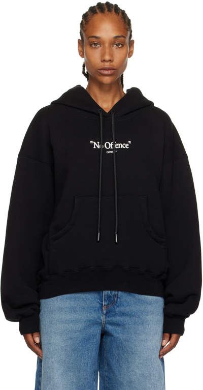 Shop Off-white Black No Offence Hoodie In Black White