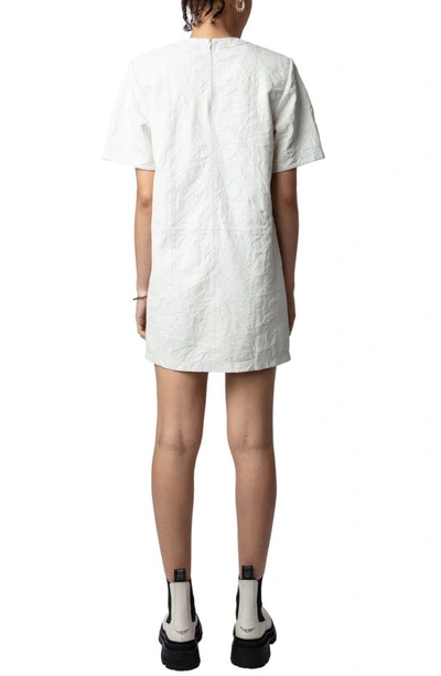 Shop Zadig & Voltaire Riddy Crinkle Leather T-shirt Dress In Judo