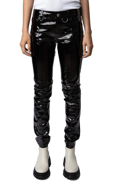 Shop Zadig & Voltaire Peko Leather Pants In Noir
