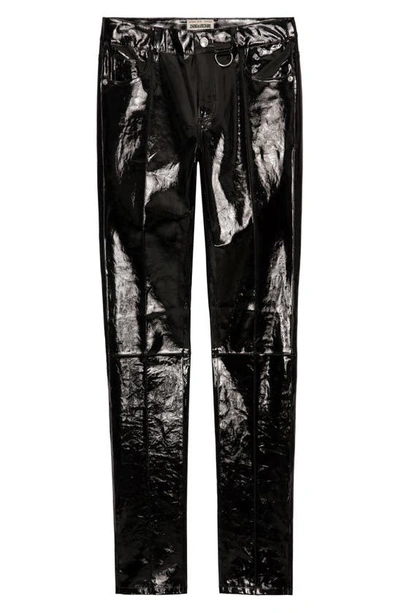 Shop Zadig & Voltaire Peko Leather Pants In Noir