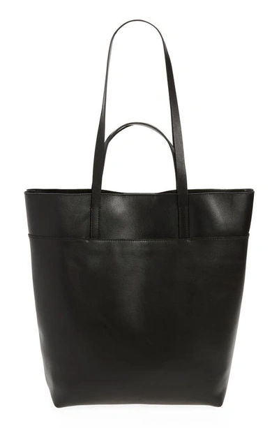 Shop Madewell The Essential Leather Tote In True Black