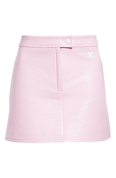 Courrèges Minirock Aus Beschichteter Baumwolle In Rose